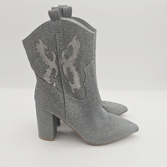 MIA Gypsy Raylyn Western Boots Silver Metallic Women's Size 6.5 - Picture 4 of 12